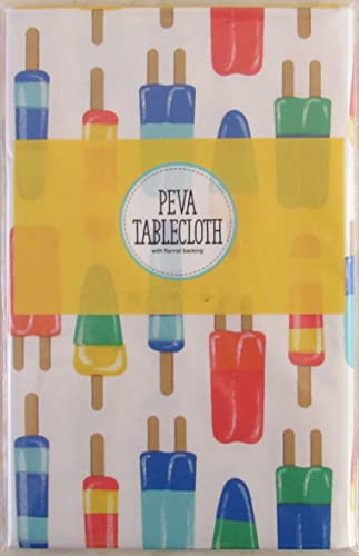 Popsicle Collage Vinyl Flannel Back Tablecloth (60" Round) #TOP4