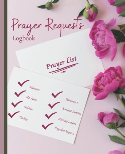 Prayer Request Logbook: Floral Lilac Prayer List Notebook with 120
