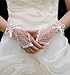 Women's Sunvary Lace/ Voile Fingerless Wrist Length Short Bridal Gloves