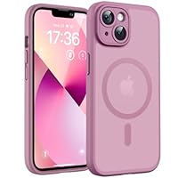 TOCOL for iPhone 13 Case, Fit for MagSafe, Upgraded Full Camera Protection, 14FT Military Grade Shockproof Magnetic Thin Slim Frosted Translucent Matte Back Phone Cover (Lilac Purple)