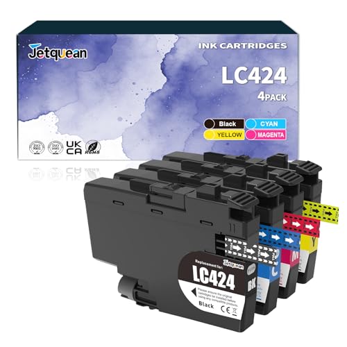 LC424 Ink Cartridges (4 Pack) Replacement for Brother LC424 LC-424 LC424VAL