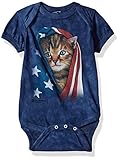 The Mountain Patriotic Kitten Onesie, Blue, 12 Month Old Baby