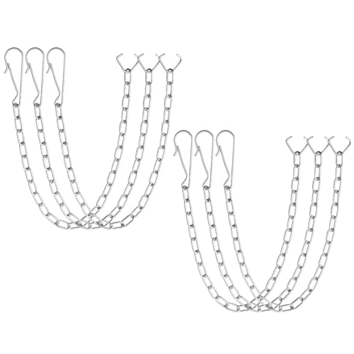 6-Pack Universal Toilet Flapper Chain Replacement Kit - Stainless Steel Lift Chain with Hook & Ring, Fits Most Toilet Tank Handles