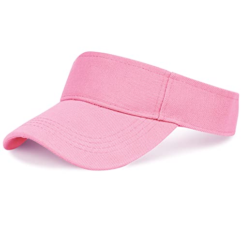 jerbro Unisex Visoren Cap Sonne Hut Golf Tenniskappe mit Sonnenblende Baseball Kappe Baseballmütze Einstellbar Visor Sommer Schirmmütze für Damen Herren (Rosa)