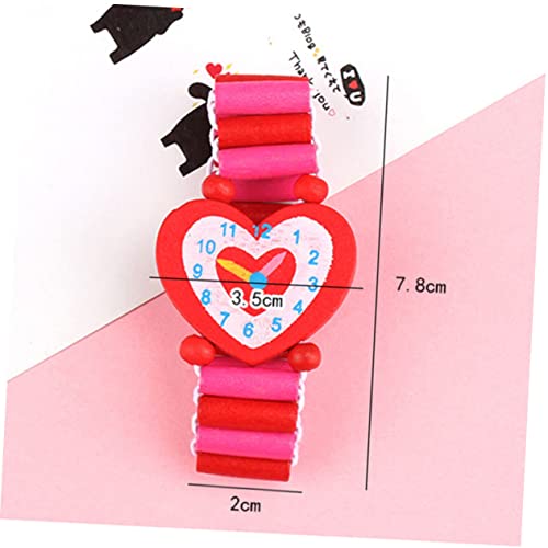 NOLITOY 5 Pcs Wooden Simulated Watch for Educational Playthings Cartoon Style Decorative Wooden Watches Parent Interactive Play Fun Learning Accessory Random Color2