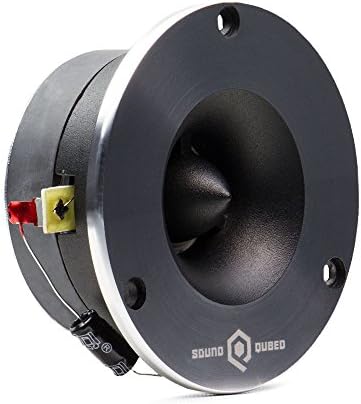 SoundQubed Super Tweeter Pair 2 tweeters – QP-TH25 - Horn Driver Super Bullet Tweeters - 75W RMS Titanium Super Horn Tweeters for Car Audio Covers Highest Frequency