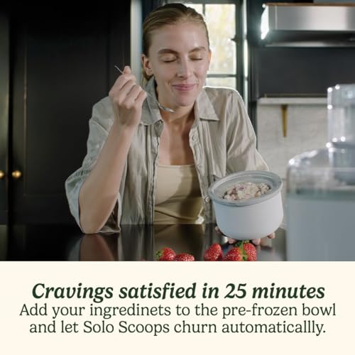 Image of Cuisinart Solo Scoops Ice Cream Maker | Homemade Gelato & Ice cream machine in 25 Mins | Sorbet Maker | Frozen Yogurt Maker | Compact, space saving | 475ml churning bowl | ICEM10