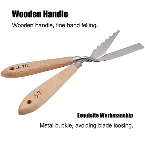 STARVAST 10 Pcs Palette Knives for Artists, Stainless Steel Painting Knife Set Flexible Paint Spatula Mixing Scraper with Sturdy Wooden Handles for Acrylic Oil Painting, Mixing Special Effects