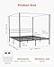 VEVOR Canopy Bed Frame King Size, Metal Canopy Bed with Four Posters Design, Heavy Duty Steel Slats Support, Underbed Storage Space, No Box Spring Needed, Easy Assembly, Black