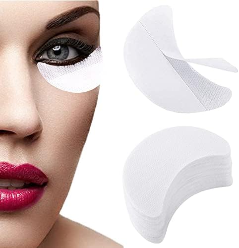 VOWAVO Eyeshadow Shields, 100PCS Eyeliner Stencils Makeup Tape Lash Tape for Eyelash Extensions, Perming, Tinting, Lip Makeup - Lint Free Eyeshadow Tape, White, 3.3‘’×1.9''