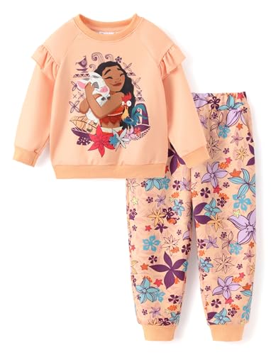 Image of Disney Frozen Toddler Girl Outfits Long Sleeve Shirt and Pocket Pant Clothing Sets Fall Casual Pullover Dailywear