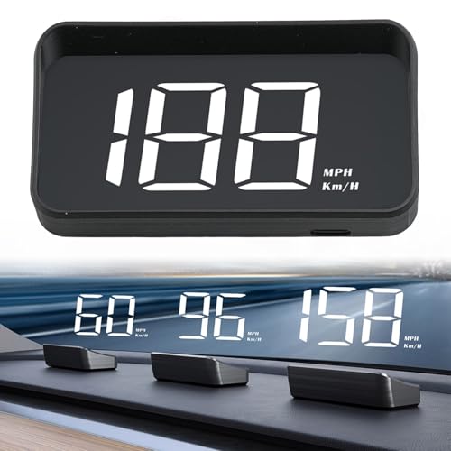 Head Up Display, Windshield Projection Heads Up Display, GPS HUD Car HD Speed Speedometer Compas Gauge, HUD Digital GPS Speedometer for All Vehicles(KM/H)