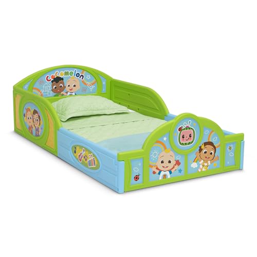 Image of Delta Children - CoComelon 4-Piece Toddler Room-in-a-Box Set - Includes Sleep and Play Toddler Bed, Table, 1 Chair and Fabric Toy Box, Green