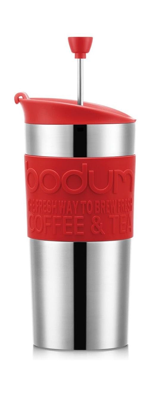 Bodum Travel Press, mug à piston isotherme, inox double paroi, 0.35 L