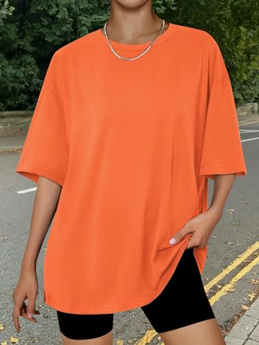 Image of Trendy Queen Womens Oversized T-Shirts Short Sleeves Workout Tops | Casual Summer Gym Tees Plus Size Fashion Clothes 2026