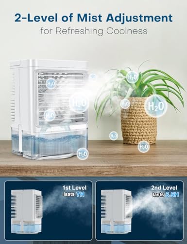 image for COOLECH Personal Air Conditioner w/Remote & LED Screen, 90° Oscillati