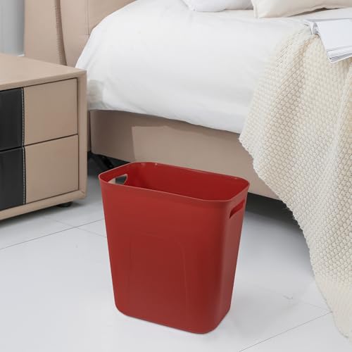 Image of UUJOLY Plastic Small Bathroom Trash Can Wastebasket, 3.5 Gallon, Red