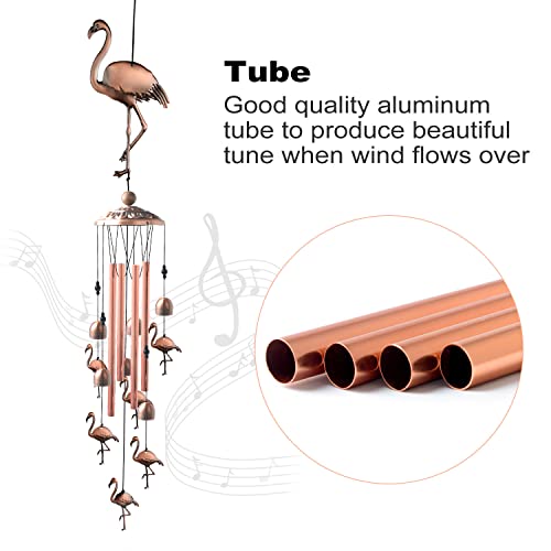 Retro Flamingo Wind Chimes Outdoor,Gifts For All Mom/Grandma/Women/Aunt/Daughter/Friend/Niece/Sister/Dad, Mother Birthday Gift, Gardening Gift,Bird Windchime Outside, Perfect For The Patio, Garden #TOP2