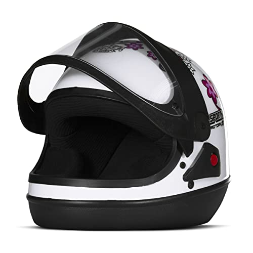 Pro Tork Capacete Sport Moto For Girls 58 Branco/Rosa