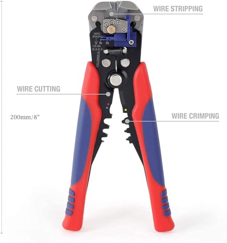 WORKPRO Stripper Automatic Stripping Pliers, Stripping Wire Cutter Pliers AWG 22-10 (0.2~6.0mm²) Stripping Tools 200mm - 3