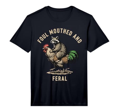 Mens Foul Mouthed and Feral Rooster Performance T-Shirt