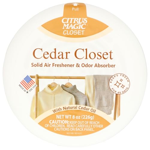 Citrus Magic For Closets Odor Absorbing Solid Air Freshener, Cedar Closet, 8-Ounce, Pack of 1 (616000000)