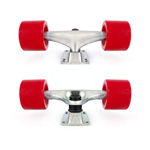 image for VJ Skateboard Truck and Wheel, 5.0 Skateboard Trucks (Silver) w/Skateb