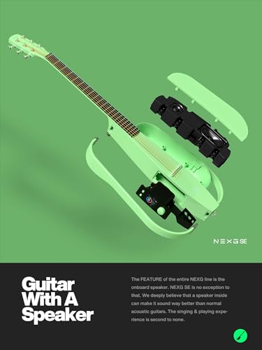Enya Acoustic Electric Carbon Fiber Travel Guitar NEXG SE Smart Guitarra for Adults with 30W Wireless Speaker & enya Magnetic Strap & Enya Smart Automatic Guitar Tuner