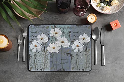 White Poppies Placemats - Set of 6