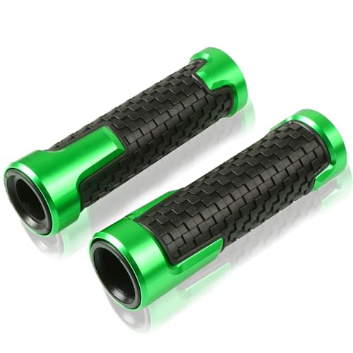 7/8" 22mm CNC Alu Motorcycle Handlebar Grips Compatible with Ninja 400 650 1000SX ZX6R ZX9R ZX10R ZX12R ZX14R ER6F ER6N Green
