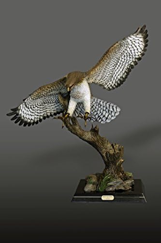 Life Size Magnificent Bronze RED-Tailed Hawk Sculpture by Barry Stein