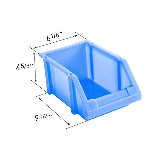 AA Products Inc. P-SH-6PB Plastic Storage Stacking Bin for SH-4604(42" W * 46" H) Shelf Unit Shelf Accessories, 10-Inch by 6.2-Inch by 4.5-Inch, Blue, Case of 6