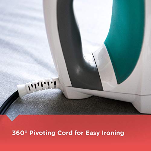 BLACK+DECKER Lightweight Steam Iron, 1200 Watt Clothing Iron, Teal, IR0820C
