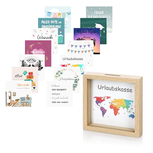 Nordstern® Bilderrahmen Spardose - Sparbox individuell anpassbar für...