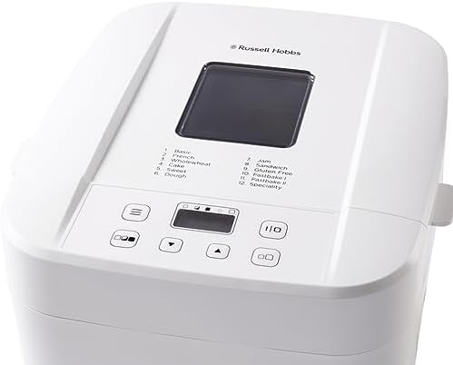 Bild 4 - Russell Hobbs Brotbackautomat [12 Programme, 3 Bräunungsstufen] Kompakt (Timer, 750 & 1.000 g, Warmhaltefunktion, antihaftbeschichtete Backform, auch für Marmelade & Kuchen geeignet) 27260-56