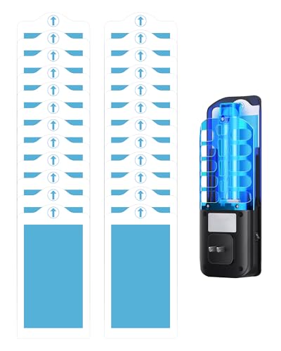 24 Pcs Flying Insect Trap Refill Compatible with BURLAN QH009A Fruit Fly Trap, Replacement Sticky Glue Cards for UVA Fly Insect Trap for Indoors Plug-in (No Device)