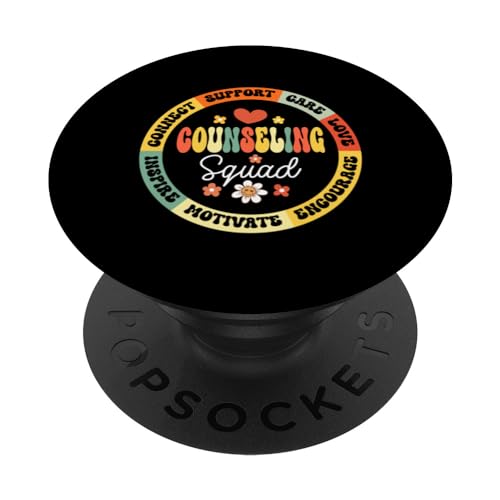 Groovy Counseling Squad Appreciation Week Back to School PopSockets Standard PopGrip
