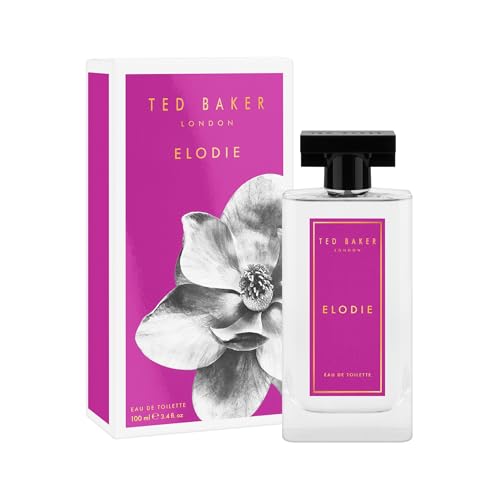 Ted Baker Floret Elodie Eau de Toilette for Women, Notes of Pink Pepper and Bergamot with Cedarwood and Amber Base Notes, Glass Bottle, 100ml 3.4 fl oz