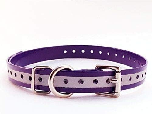 Sparky Pet Co - Reflective Purple 3/4 High-Flex Roller Buckle Reflective Replacement Collar - Compatible with Garmin, Compatible with…