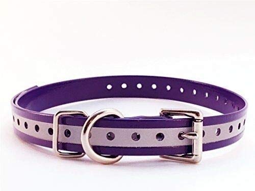 Sparky Pet Co - Reflective Purple 3/4 High-Flex Roller Buckle Reflective Replacement Collar - Compatible with Garmin, Compatible with Petsafe, Dogtra, Sportdog