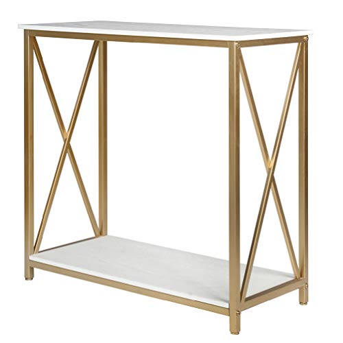 Depointer 2-Tier Console Table with Gold Legs