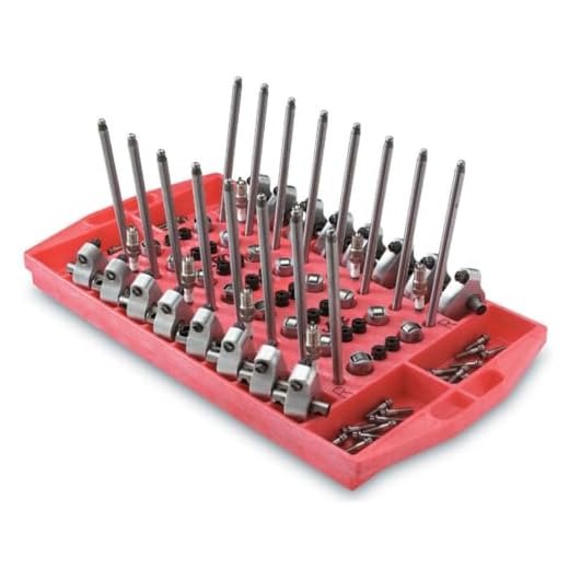 Jaz Products Valvetrain Organizer, Rocker Tray, Rocker Arms/Lifters/Pushrods/Spark Plugs, Plastic, Red, Each