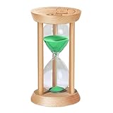5 Minute Wooden Sand Timer, 5 Min Sand Hourglass, Small Sand Clock, Reloj De Arena, Hour Glass Sandglass for Home, Office, Decorative, Game, Classroom (Green)