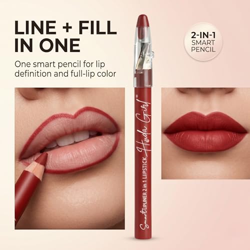 Image of Lip Liner Pencil Lipstick Combo Set, 2 In 1 Long Lasting Lipliner Pencil Waterproof Collection With Built In Sharpener, Red And Maroon Shade Mix, Pack Of 6