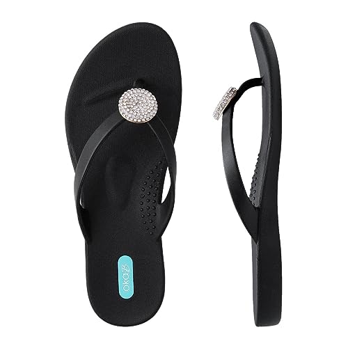 Oka-B Women's Lucky Rhinestone Flip Flop Sandal
