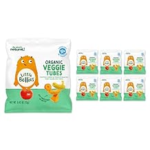Little Bellies Organic Veggie Tubes Toddler Snack Pack of 7 x 0.42 oz Individual Packs