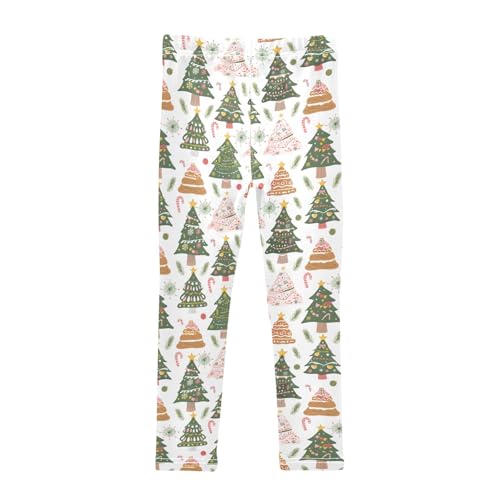 Girls Printed Leggings Yoga Pants Christmas Tree Cake Sweet for Kids in 4t to 10 Years, 4T2