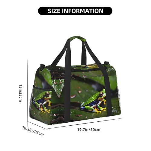 Peace Tree Frogs print Carry on Bag Underseat Personal Item Bag Travel Duffel Bag Gym Carry On Sports Bag4