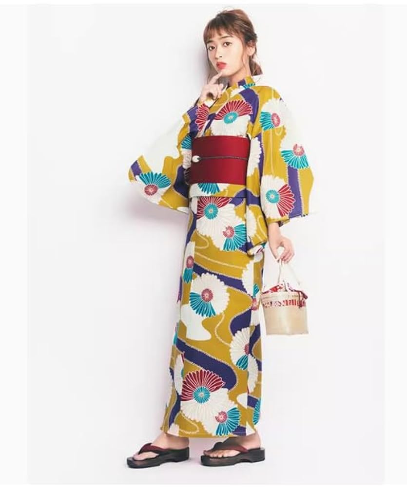 Amazon | [JIUJIUYCL] 浴衣 レディース 女性用 2点セット 巾着袋