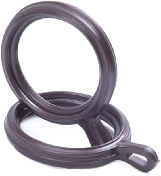 Curtain Hooks for Drapes,Curtain Rings 20pcs Curtain Rings with Eyelet 1.4 inch Rings,Plastic Circular Shower Curtain Ring Rings Rings(Brown)